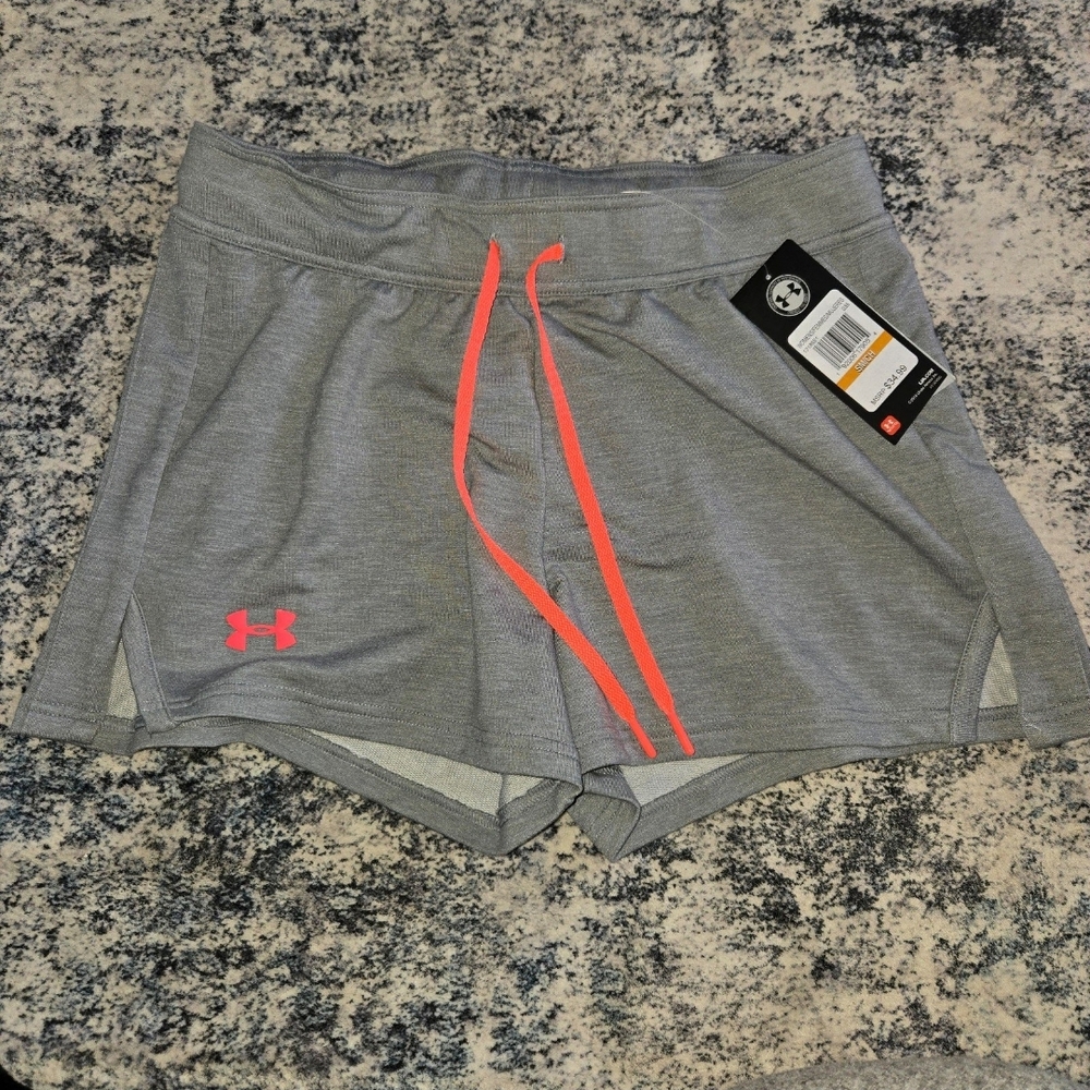 Under Armour Gray and Pink Athletic Shorts Lightweight Performance